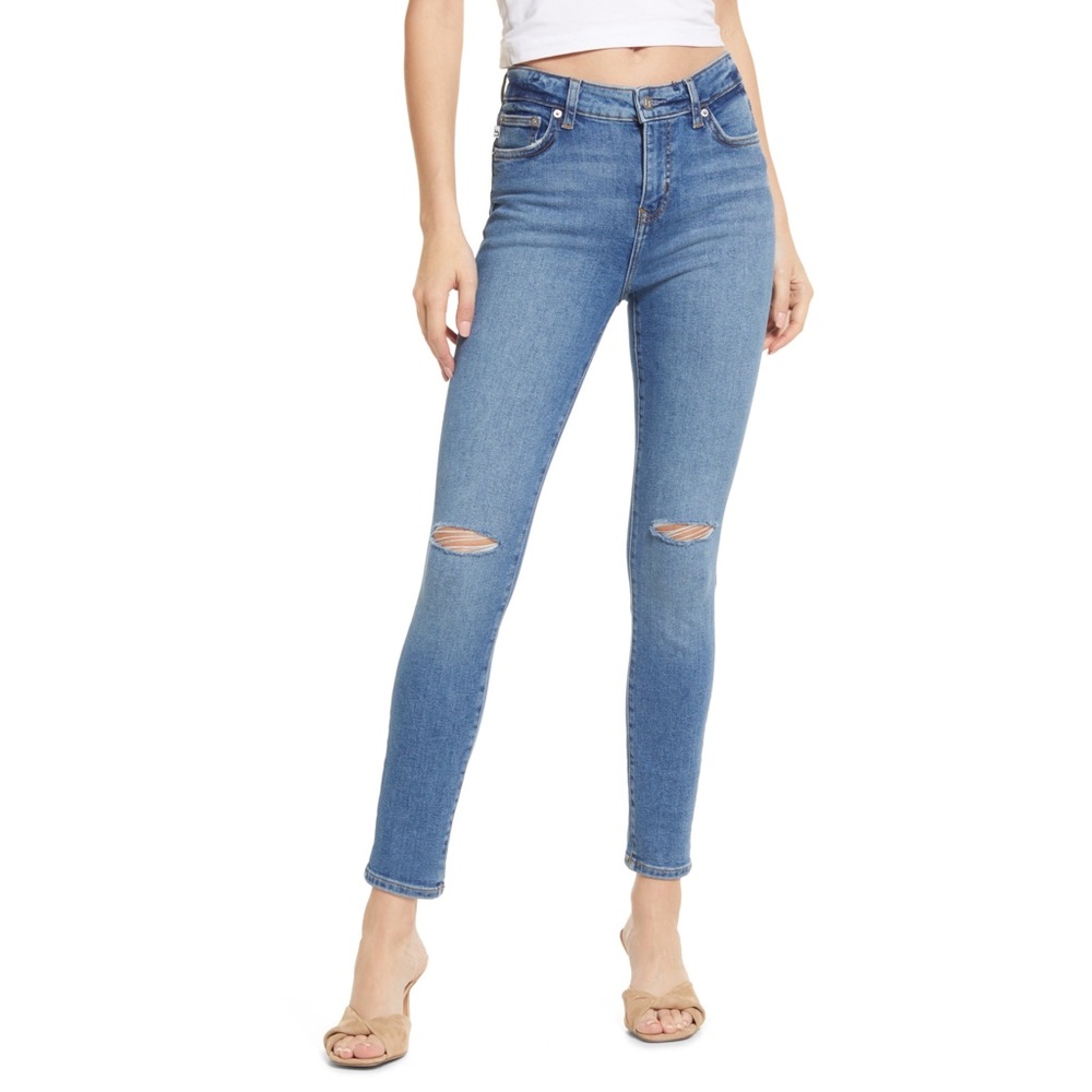 Lovers + Friends Ricky High Waist Skinny Jeans Mirabella Blue
